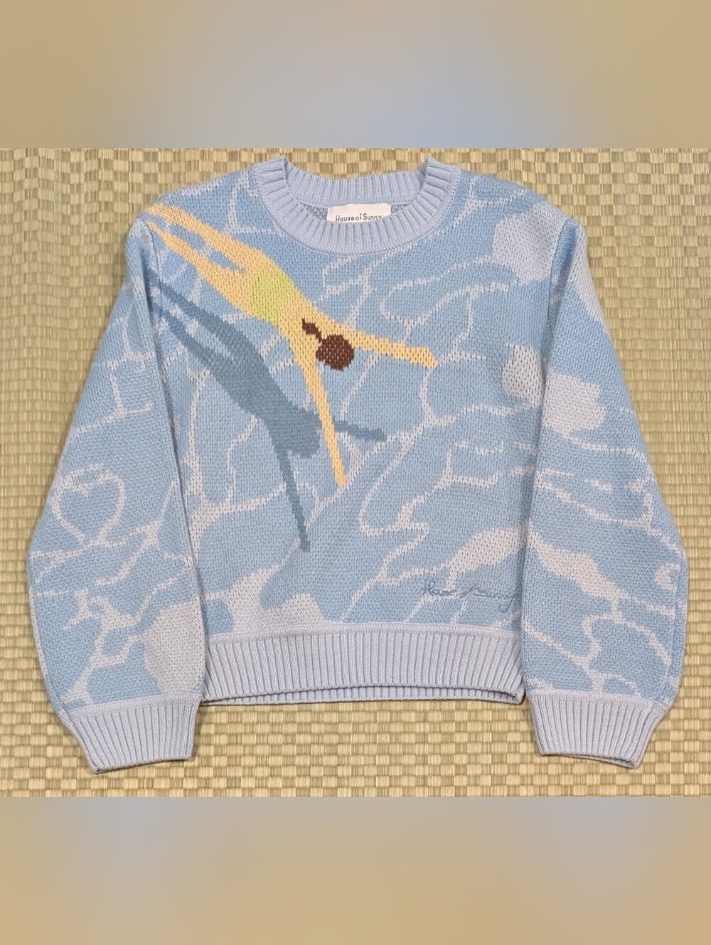 House of Sunny Scuba Blue Big Splash Sweater Women's Size 2